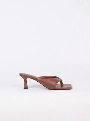 Nadia Flip-Flop Leather Heel Brown
