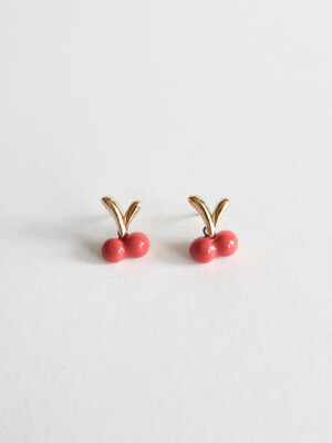 silver 925 Cherry drop earring [red]
