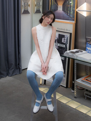 Pluffy Halter Mini Dress_White