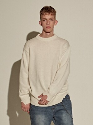 LAMBS WOOL OVER SWEATER_IVORY
