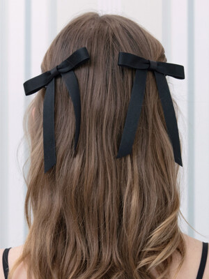 [2SET] twin ribbon hair clips