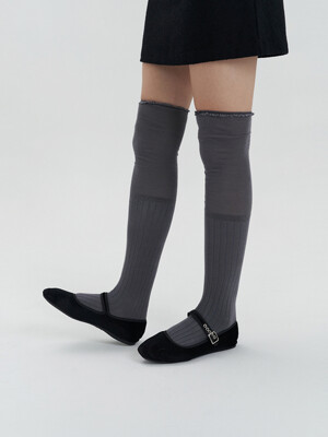 [단독] petit lace knee-socks (gray)