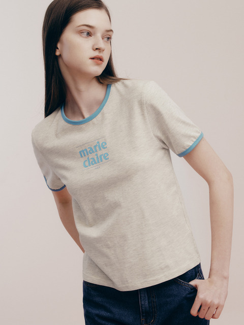 [마리끌레르] 마리 로고 배색 티셔츠(MAEBTS01MOT)