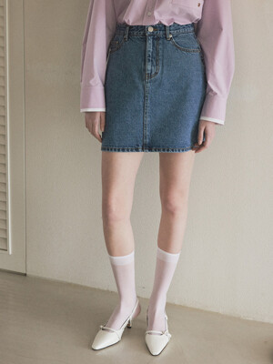 24SS Basic mini denim skirt_Blue