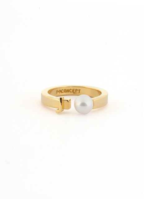 ALPHABET OPENING RING WITH PEARL