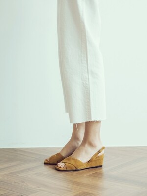 camel x-strap wedge heel comfortable sandle