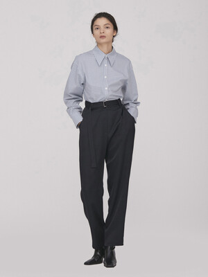 Belted Relax Pants_D.Navy(Viscose)