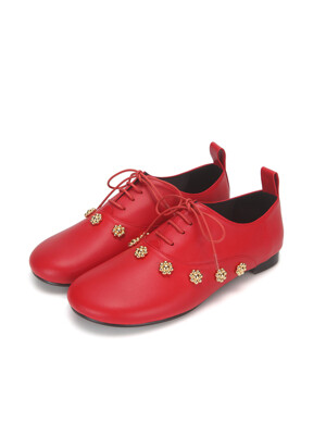 Pebble toe flower oxfords | Red
