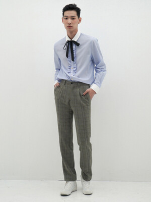 Wales-Check Wool-Blend Trousers_UTH-FP07