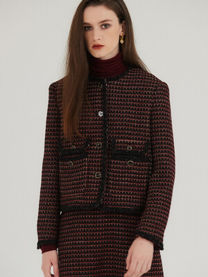 Bulgaria virgin wool tweed jacket / Black