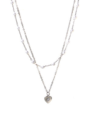 [Heart Collection] Pearl Heart Necklace