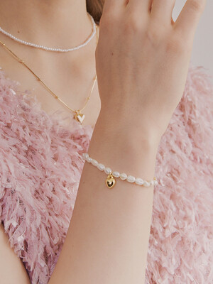 lollin heart pearl bracelet