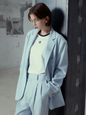 [ESSENTIEL] PIANO Classic Two-Button Oversized Jacket_Sky Blue