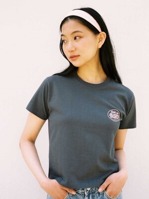 Classic Logo Cropped Tee_Charcoal
