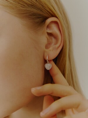 [Silver] Pure Heart Ring Earrings