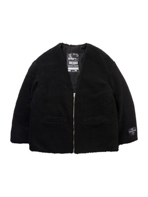 UNISEX Reversible Faux Fur Cardigan Coat (Black)