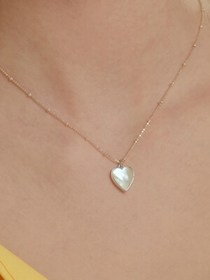 (SILVER925) Classic Heart Ball Chain Necklace NZ2012