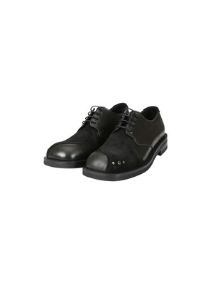 LEUCHARS SQUARE TOE DERBY SHOES aaa345m(BLACK)