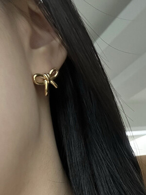 [925silver] Standard ribbon earring (2color)