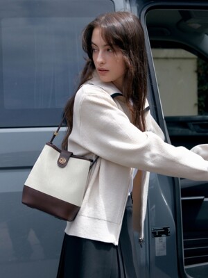 town bag (bucket shoulder) - brown