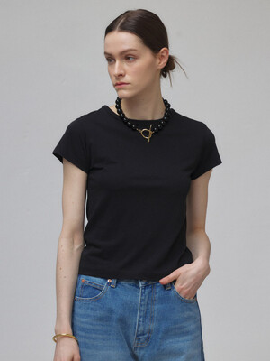 BACK PRINT CROPPED T-SHIRT (3 COLOR)