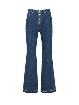 BUTTONED BOOTCUT JEANS_NAVY