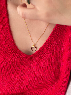 [silver925] fingernail moon necklace - Medium