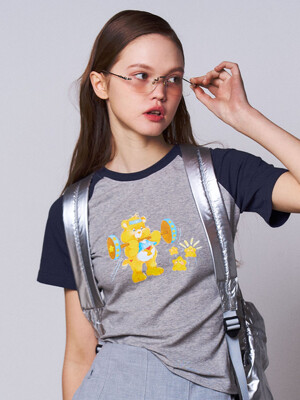 [WOMEN`S EDITION] USA GYM 케어베어 래글런 반팔 티셔츠 네이비