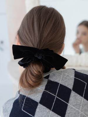 velvet ribbon scrunchie (4colors)