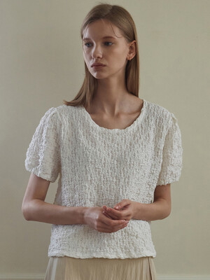 WRINKLE PUFF TOP_IVORY