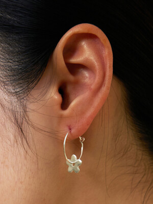 Flower ring earring