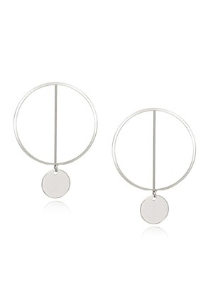 Tow Circles Earring_Silver