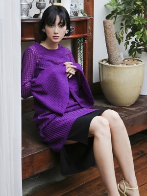 See-Through Mini Dress _ Purple