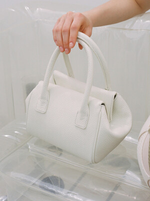 COW LEATHER FOLDING BAG_WHITE