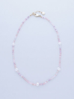 Pink Bead Pearl Necklace