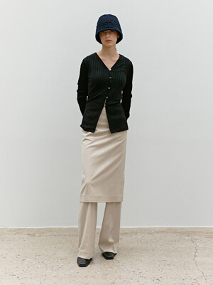 TWF SLIT SKIRT LAYERED TROUSERS_2COLORS