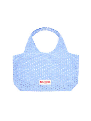 Flower jacquard shopper - SKY BLUE