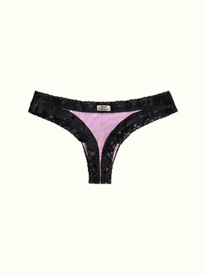 Low-rise thong lavender and black