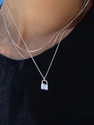 simple lock necklace (silver 925)
