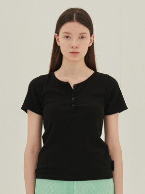 4-Button T-shirt Black
