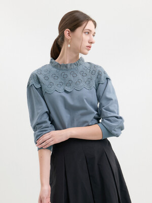 LACE T-SHIRTS_SKY BLUE