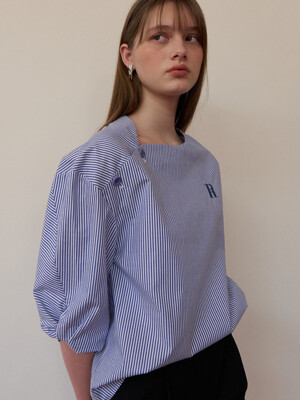 Sleeve twist stripe shirt - Blue