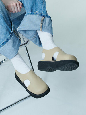 Bony flatform sandals(Beige)