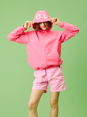Full Zip hoodie jacket_neon pink