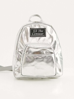 SILVER LEATHER MINI BACKPACK_SILVER