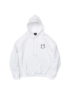 BBD Leopard Classic Smile Logo Hoodie (White)