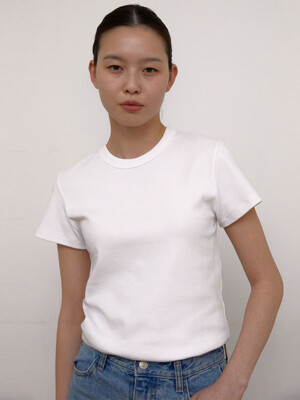 Cap Sleeve Round T-Shirts (White)