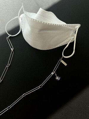 long ring chain necklace  *2way - 마스크목걸이[silver]