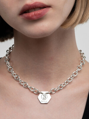 #Hexagon Bold Chain Necklace_01