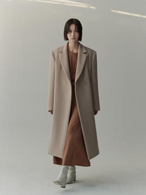 SINGLE BREASTED CASHMERE AND WOOL BLEND COAT BE